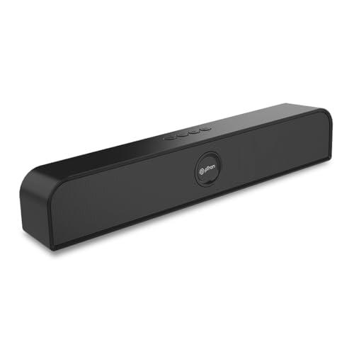 pTron Musicbot Evo 12W Bluetooth Soundbar Speaker 5.0, 10Hrs Playback, Stereo for Phone/TV/Laptop/Tablets/Projectors, Multi Modes Aux/TF Card/USB Drive & TWS Pairing (Black) - pTron Electronics