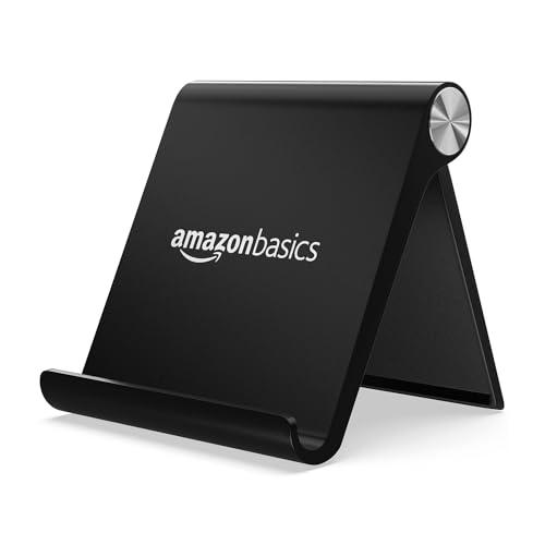 amazon basics Multi Angle Desktop Foldable Stand Tablet/Mobile Stand Holder for iPhone, Android, Samsung, OnePlus, Xiaomi, Smartphones. Portable, for Your Bed,Home, Office, Home (Black) - amazon basics Wireless Accessory