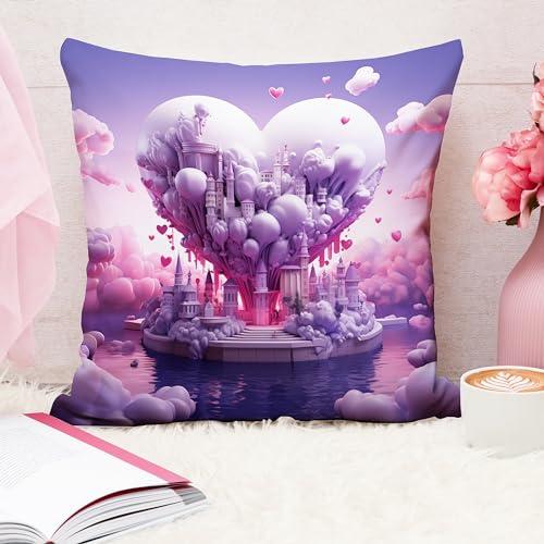 STITCHNEST Gift for Boyfriend Girlfriend Husband Wife Couples Girls Boys Printed Jute Cushion Cover, Set of 1 (16x16 Inches) - STITCHNEST Home