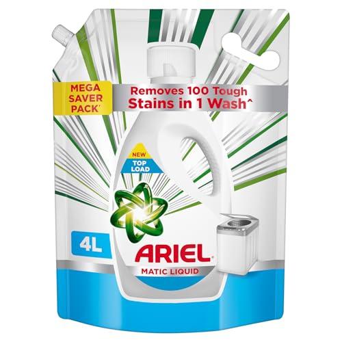 Ariel Matic Liquid Detergent Top Load - 4L | Removes 7 day dried-in Stains in 1 wash inside Washing Machine | Now at Price of Powders | Amazing Fragrance | Protects Colours | Dissolves Faster - Ariel Drugstore