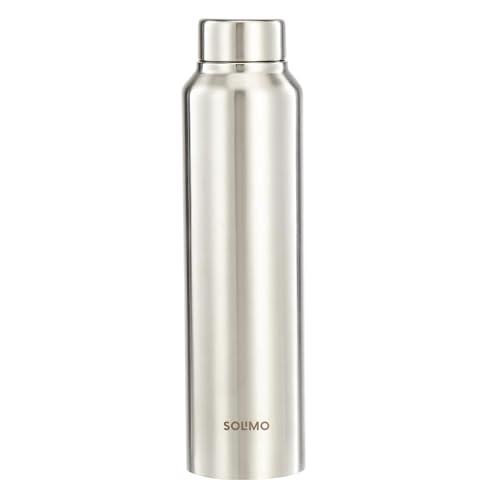 Amazon Brand - Solimo Stainless Steel Water Bottle | BIS-Approved | 900ml (Silver Steel Finish) - Amazon Brand - Solimo Kitchen