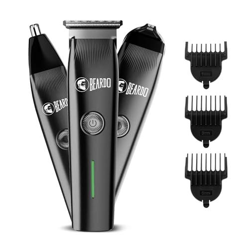 Beardo Ape-X Prime 3-in-1 Multipurpose Trimmer for Men | Grooming Kit : Beard Trimmer, Precision Trimmer, Ear & Nose Trimmer | Stainless Steel self-sharpening blades | Type C charging - BEARDO Personal Care Appliances