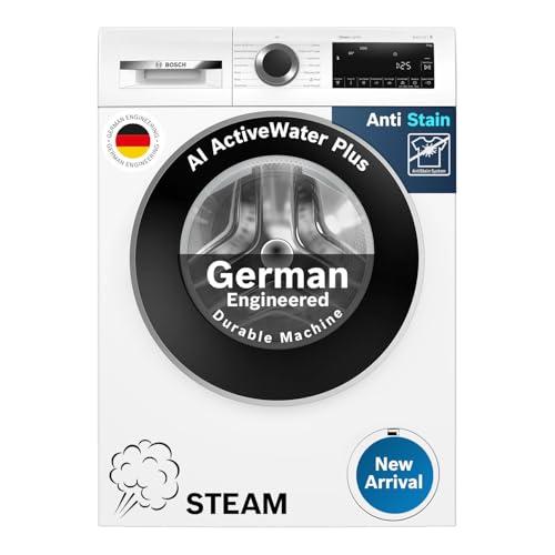Bosch 9kg 5 Star Anti Stain & AI Active Water Plus Fully Automatic Front Load Washing Machine with Built in Heater (WGA14200IN, Pretreatment & Steam with Anti Bacteria and 5 Star Inverter, White) - BOSCH Major Appliances