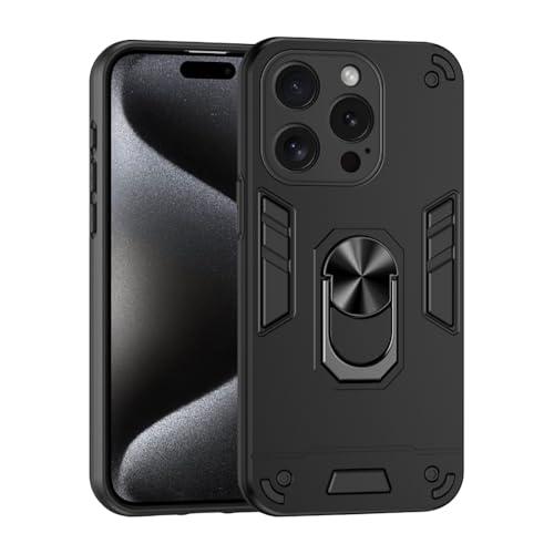 amazon basics Basic Case for Apple iPhone 15 Pro (Polycarbonate, Thermoplastic Polyurethane_Black) - Amazon Brand - Solimo Wireless Accessory