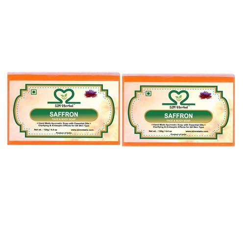 S2M Herbal Saffron Glycerine Soap with Essential oils- 125g each, Pack of 2 (2 x 125 g) - S2M Herbal Beauty