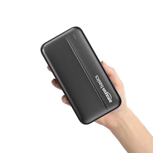 Amazon Basics 20000 mAh Power Bank | 22.5W Fast Charging | Dual Output & Input | Charge 3 Devices Simultaneously | for Smartphones, TWS Earbuds, Speakers, Tablets (Black) - amazon basics Wireless Accessory