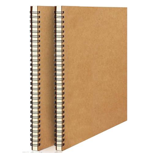 AccuPrints A5 Pack of 2 Craft Notebook, 50 leaf 100 Pages,Blank or Unruled | Travel Writing Notebook,Journal,Notepad,Sketchbook|For Students,Office College Spiral Diary - AccuPrints Office Product