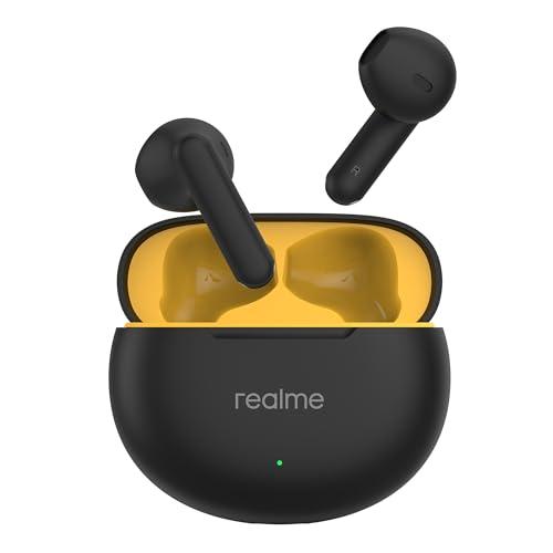 realme Buds T01 Truly Wireless in Ear Earbuds with AI ENC for Calls, 13mm Dynamic Driver, Upto 28Hrs Battery,88mm Latency,Bluetooth V5.4 & Google Fast Pair (Black) - realme Wireless Accessory