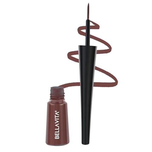 BELLAVITA Intense Drama Waterproof Eyeliner, Brown, Matte Finish, Smudge-Proof, Fast-Drying, Felt Tip Applicator, Enriched with Biotin, 3.5 ml - Bella Vita Organic Beauty