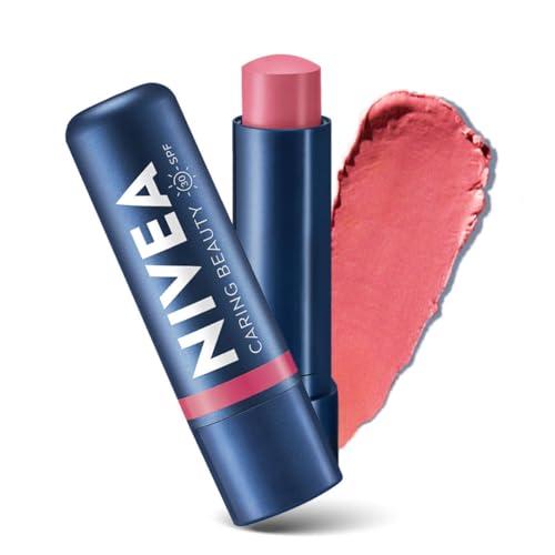 NIVEA Lip Caring Beauty Rose Lip Balm | Lip & Cheek Tint with SPF 30 - NIVEA Beauty