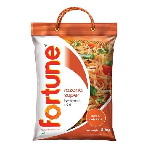 Fortune Rozana Super Basmati Rice 5 Kg | Cooked Grain up to 13mm | Ideal for Everyday Cooking - FORTUNE Grocery