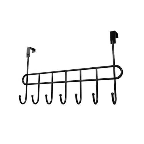 Sulfar Bathroom Door Hanger Hooks Steel, Ideal for Clothes Durable and Versatile Door Hanging Accessory Black (7 Hook) - Sulfar Home Improvement