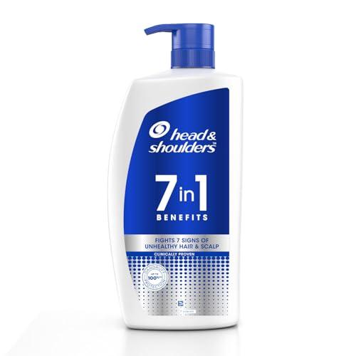 Head & Shoulders 7in1 Anti-dandruff Shampoo | Multi-action formula | Complete Solution for unhealthy scalp | 7 benefits for Men and Women, 1000ml - Head & Shoulders Beauty