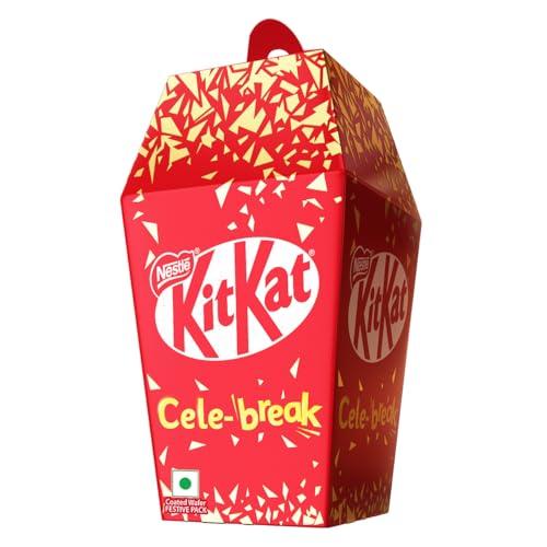 KIT KAT Diwali Cele-Break, 2 Fingers Mini Diwali Gift Box, 15 Units, 15 x 11.9g, 178.5g Box - KIT KAT Grocery