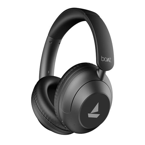 Boat New Launch Rockerz 650 Pro, Touch/Swipe Controls, Dolby Audio, 80Hrs Battery, 2Mics ENx, Fast Charge, App Support, Dual Pair, Bluetooth Over Ear Headphones with Mic (Iris Black) - boAt Electronics