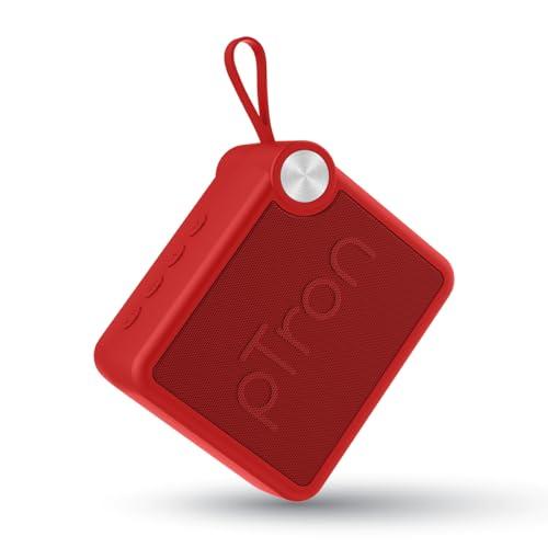pTron Funk Rap 10W Mini Bluetooth Speaker with Pristine Sound, 8 Hours Playtime, Multi-Playback Modes-BT5.4/TF Card/USB, Front Metal Grill, Type-C Fast Charging, Multi-Function Control Buttons (Red) - pTron Electronics