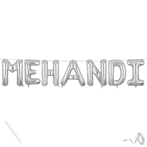 Mystic Toy Store Mehandi Banner Silver for Wedding Home Boys Girls Men Women Foil Balloon Decoration Decor Celebration Silveren - Mystic Toy Store Toy