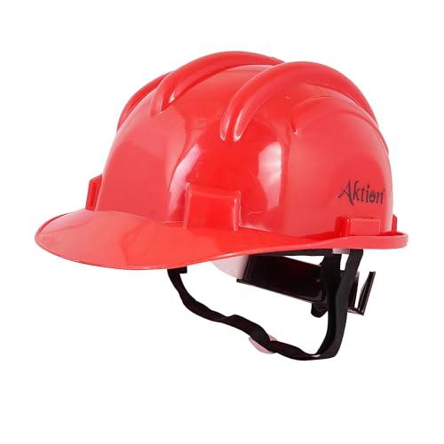 Aktion AK H12_RED Safety Helmets Rachet Type, IS 2925:1984 Color: Red, Pack of 15 - Aktion Safety BISS