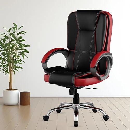FUGO FG12 Ergonomic Office Chair with Adjustable Height,Cushioned Back & Seat,Tilting Mechanism,Heavy-Duty Metal Base,Dual Nylon Casters–Ideal for Work,Gaming, Study,3Year Warranty (Black & Red) - FUGO Furniture