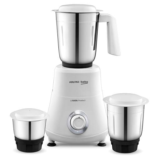 Voltas Beko, A Tata Product Powerfull 500 W Mixer Grinder with GrindX Technology (G5003HP-WH | 3 Jars | White) - Voltas Beko Kitchen