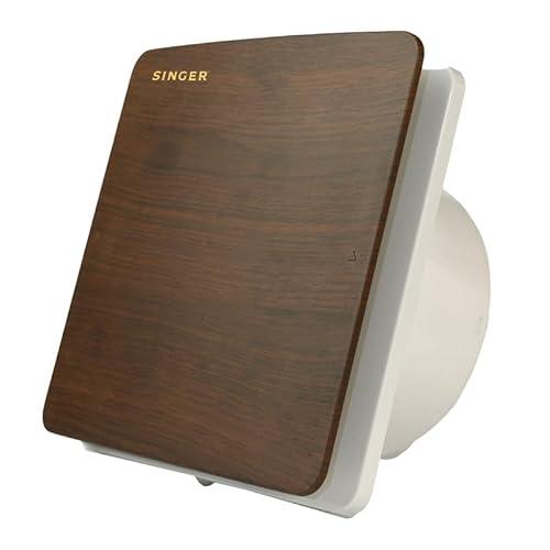 SINGER Venti X 150mm Air Exhaust fan for Kitchen, Bathroom | Noiseless, Sleek Design Easy to Clean | High Speed, Powerful Motor, 100% Copper Winding, 3 Year Warranty【Wooden Finish】 - SINGER Kitchen