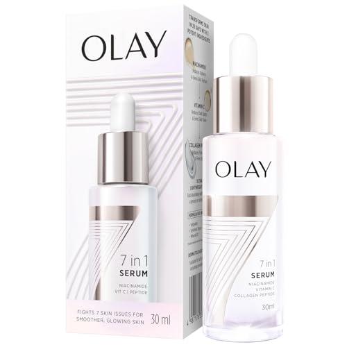 Olay 7in1 Ultra-light Face Serum | Niacinamide, Vitamin C, Collagen Peptides | Fights 7 Issues for Smooth & Glowing Skin | Normal to Oily Skin | Dermatologically Tested | Non Comedogenic | 30ml - Olay Beauty