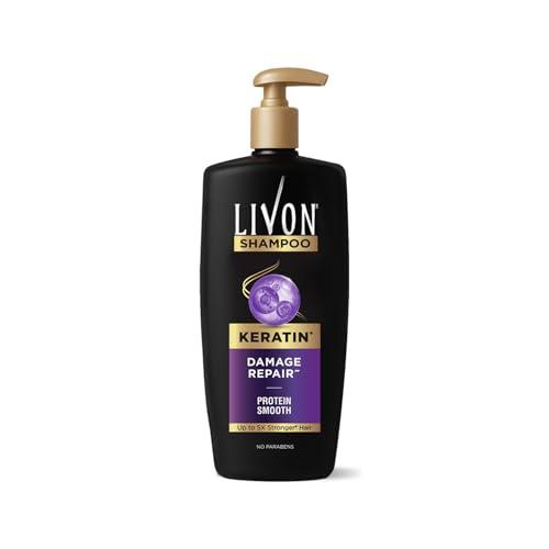 Livon Keratin Shampoo for Women & Men | Repairs Damaged Hair | Smooth & 5x Stronger Hair | No Parabens | 650ml - Livon Beauty