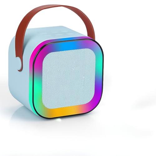 KMJSA Portable Bluetooth Speaker with LED Lights, White, RGB Color-Changing Frame, Compact Square Design, Carrying Handle/Blue/Pink/Peach - KMJSA Electronics