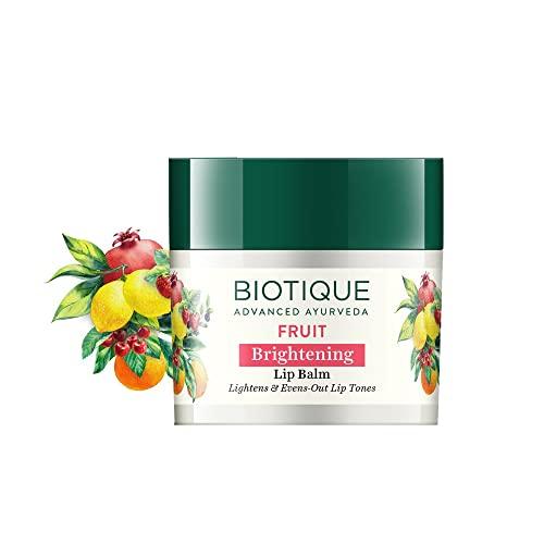 Biotique Fruit Whitening/Brightening Lip Balm | Hydrated and Nourishing Lips| Visibly Lighter Lips | Evens Out Lip Tone | De-pigmentation Balm |100% Botanical Extracts| All Skin Types | 12G - Biotique Beauty