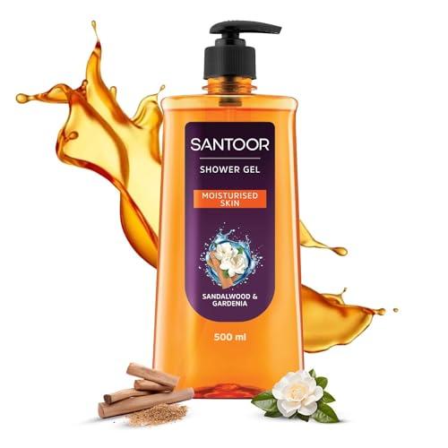 Santoor Moisturizing Shower Gel With Natural Sandalwood & Gardenia Extracts| For Men & Women| Moisturizing Body Wash With Glycerin | Suitable For All Skin Types| No Parabens| No Silicones| 500ml - SANTOOR Beauty