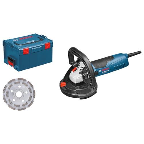 Bosch GBR 15 CAG Heavy Duty Concrete Grinder, 1,500W, 9,300 rpm, M14, 125 mm, Constant Speed, Bosch Click & Clean System, 2.6 kg, + 4 Accessories & L-Boxx 238, 1 Year Warranty - Bosch Professional BISS