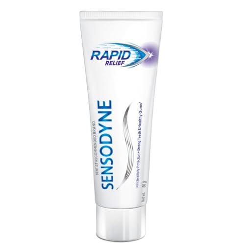 Sensodyne Toothpaste Rapid Relief | Fast Sensitivity Relief Tooth Paste Pack of 1 – 80gm | Fresh Taste | Dentist Recommended
