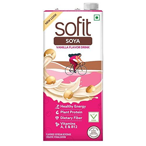 Sofit Soya Drink Vanilla, 1000ml| Vegan Drink |Enriched with plant protein, dietary fibers, vitamins and calcium | Lactose Free | Gluten Free | Preservatives Free - SOFIT Grocery