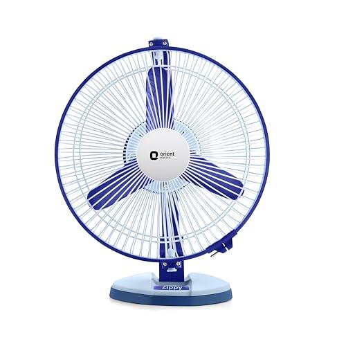 Orient Electric 230 MM Zippy Table cum Wall Fan | 2-in-1 Multi-purpose Fan | 2500 RPM High Speed | Adjustable Rocker for upward, downward movement | 2 year Warranty by Orient | White-Blue colour - Orient Electric Kitchen