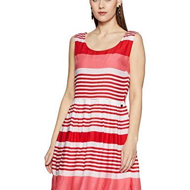 U S POLO Womens_US Polo_DR(8907036542981_UWDR0118_R/N SL Dress-Poppy RED_L) - U S POLO Apparel