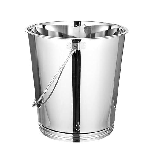 Mintage Stainless Steel Bucket for Bathroom 15.6 litres Capacity | Water Storage Bucket for Kitchen | Balti for Serving | Leak Proof Multipurpose Use | Balti for Home Steel Buckets with Handle - Mintage Kitchen