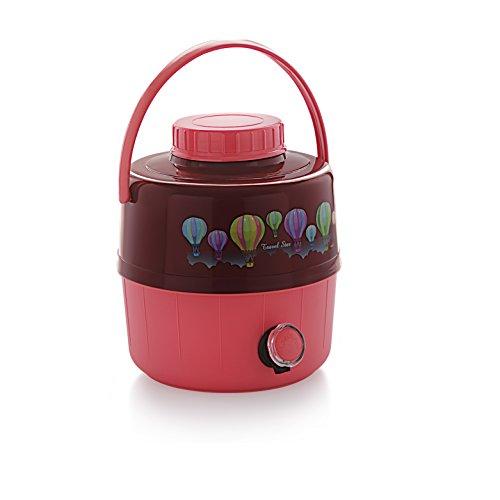 Cello Travel Star Pastic Insulated Water Jug | Inner Stainless Steel Jug | Hot & Cold | Easy to Carry | 16 litres, Pink - CELLO Kitchen