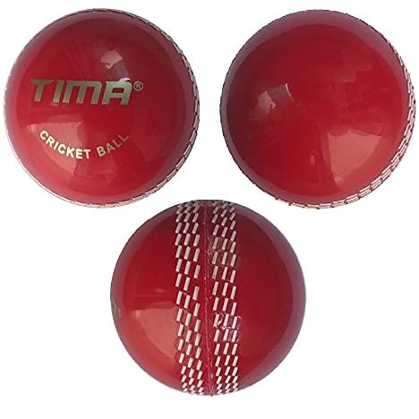 TIMA Sports Fun Poly Hard Synthetic Red Cricket Ball (Red Pack of 3) - TIMA Sports