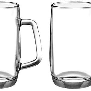 Amazon Brand – Solimo Troilus Glass Beer Mug Set, 470ml, Set of 2, Transparent