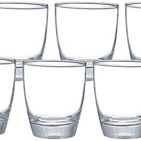 Amazon Brand - Solimo MEA Whisky Glass Set, 380ml, Set of 6, Transparent - Amazon Brand - Solimo Kitchen