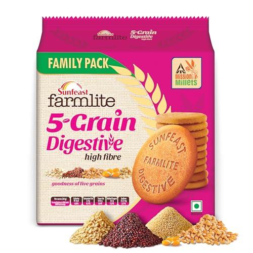 Sunfeast Farmlite 5 Seed Digestive Biscuit | High Fibre | Goodness of 5 Power Seeds & Wheat Fibre | 800g/955g ( weight may vary) - Sunfeast Farmlite Grocery