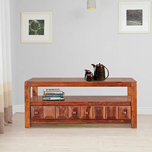 HomeTown Woodrow Solid Wood Center Table in Honey Colour - HomeTown Furniture