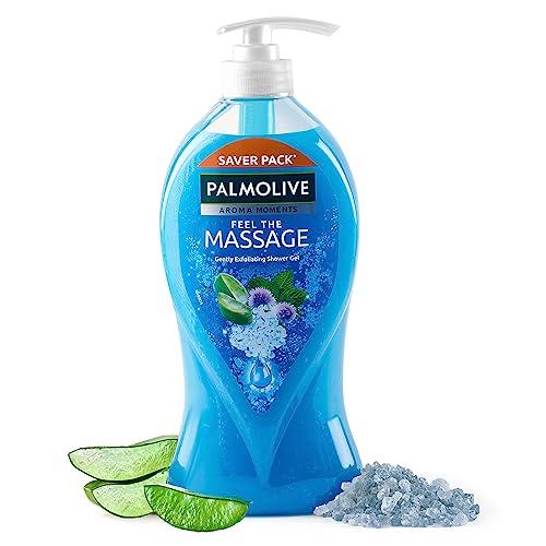 Palmolive Feel The Massage Body Wash, 750ml Pump Bottle, Body Scrub based Shower Gel Bottle,100% Natural Thermal Minerals For Spa Like Soothing & Aromatic Skin Experience, PH Balanced Bodywash, Free Of Parabens And Silicones - Palmolive Beauty