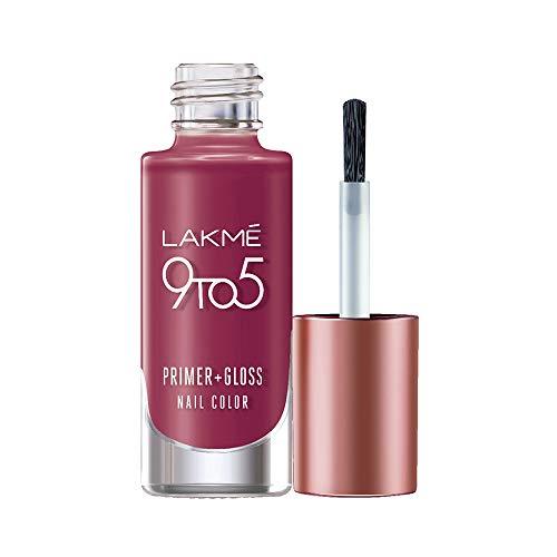 Lakme 9 to 5 Primer + Gloss Nail Color|| Berry Business|| 6 ml - LAKMÉ Beauty