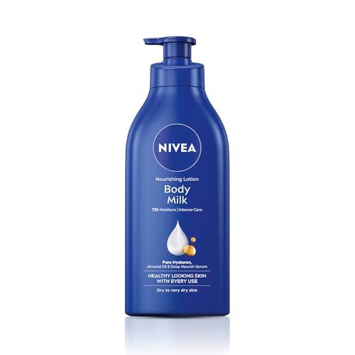NIVEA Nourishing Body Milk 600ml Body Lotion with Hyaluronic Acid | 72Hr Hydration | Deep Moisture Care for Very Dry Skin | Enriched with Almond Oil | Smooth, Radiant & Healthy Looking Skin Care - NIVEA Beauty