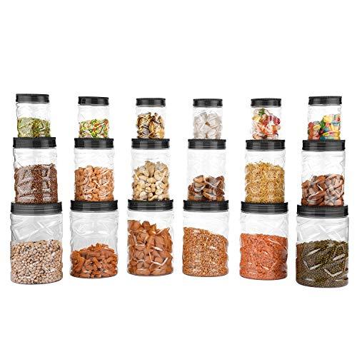 Sky Lexus Celebration 18 Pcs Storage Container Gift Set for Kitchen (300ml x 6 Pcs, 750ml x 6 Pcs, 1400ml x 6 Pcs) (Grey) - Sky Kitchen