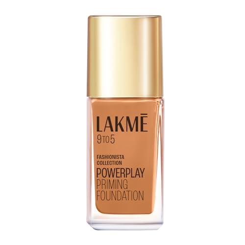 LAKMÉ Liquid Powerplay Priming Foundation, Natural, Flawless Finish, Medium To Full Coverage, Built in Primer, Long Lasting, SPF 20, Neutral Chestnut, 25ml - LAKMÉ Beauty