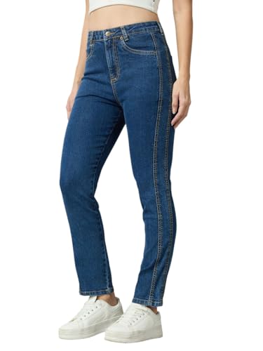 AKA CHIC Women Slim Fit High Rise Jeans (AKCB 1443_Blue_30