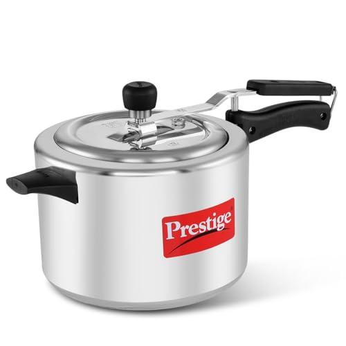 Prestige Nakshatra Plus Svachh Aluminium Straight Wall Inner Lid Pressure Cooker - Silver, 5 L, 5 Liter - Prestige Kitchen