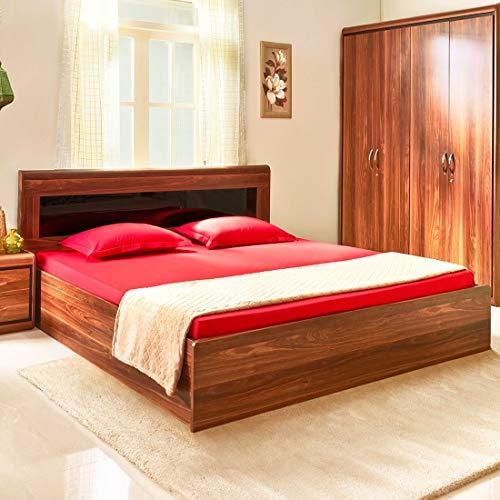 HomeTown Archer Engineered Wood Box Storage Queen Size Bed in Walnut Colour - HomeTown Furniture